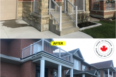 Maple-CLASSIC Series Aluminum Columns [WHITE] Installation on Porch (Stoney Creek, ON)