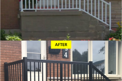 Custom Concrete Steps & Porch Restoration with BLACK Aluminum Railing Installed (Burlington, ON)
