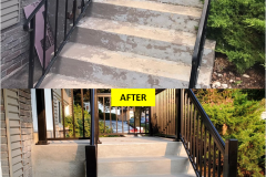 Concrete Porch Renovation with BLACK Aluminum Railing Installed (Oakville, ON)