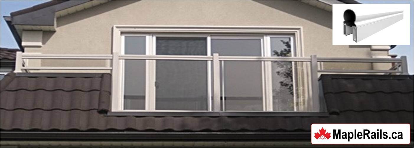 Maple HUE STANDARD Series WARM-BEIGE Tinted Bronze Glass Railing Installation on Balcony (Waterloo, ON)