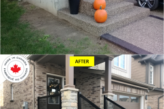 Maple-CLASSIC Series [BLACK] Tinted Grey Glass Railing Installation on Porch & Stairs (Kitchener, ON)