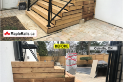 Maple-CLASSIC Series [BLACK] Clear Glass Railing Installation on Deck (Oakville, ON)