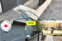 Maple-CROWN Series [BLACK] Tinted Grey Glass Railing Installation on Basement Walkout (Milton, ON)