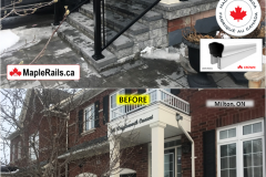 Maple-CROWN Series [BLACK] Tinted Grey Glass Railing Installation on Porch & Stairs (Milton, ON)