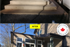 Maple-CROWN Series [WHITE] Clear Glass Railing Installation on Porch & Stairs (Burlington, ON)