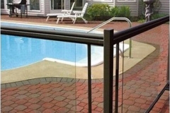 BLACK Maple HUE Series customized with STANDARD Profile (Tinted Glass Pool Railing) (Kitchener, ON)