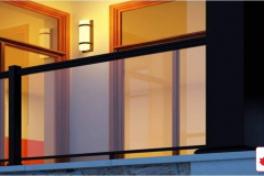 Maple MANIFEST STANDARD Series BLACK Clear Glass Railing Installation on Balcony (Kitchener, ON)