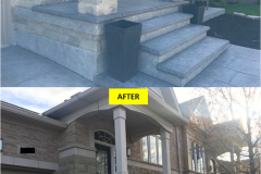 Maple-RENAISSANCE Series BLACK Clear Glass Railing Installation on Porch & Stairs (Burlington, ON)