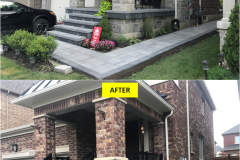 Maple-RENAISSANCE Series BLACK Tinted Grey Glass Railing Installation on Porch & Stairs (Milton, ON)