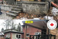 Maple-ROYAL Series [BLACK] Clear Glass Railing Installation on Porch & Stairs (Waterloo, ON)