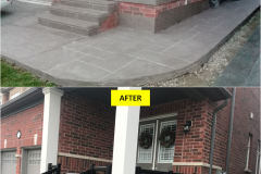 Maple-STANDARD Series [BLACK] Tinted Grey Glass Railing Installation on Porch & Stairs (Georgetown, ON)