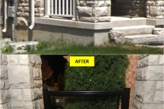 Maple-STANDARD Series [BLACK] Clear Glass Railing Installation on Porch (Milton, ON)