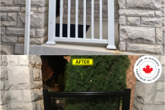 Maple-STANDARD Series [BLACK] Tinted Grey Glass Railing Installation on Porch (Milton, ON)