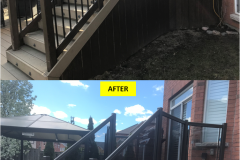 Maple-STANDARD Series COMMERCIAL BROWN Tinted Grey Glass Railing Installation on Deck (Milton, ON)
