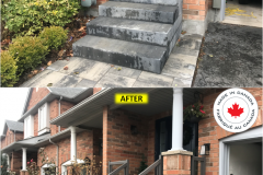 Maple-STANDARD Series [GREY] Clear Glass Railing Installation on Porch & Stairs (Burlington, ON)