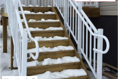 Aluminum Pipe Handrail WHITE Installed on Stairs with Spindles