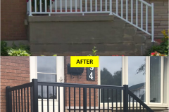 BLACK Maple STANDARD Series - Custom Aluminum Railing Installation along with Stairs & Porch Renovation (Burlington, ON)