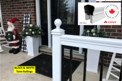 Maple-CROWN Series [BLACK & WHITE] Twin-color TONE Railing with Solid Aluminum Ball-cap