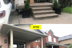 Maple-RENAISSANCE Series - BLACK - Spindles Railing Installation on Porch & Stairs (Milton, ON)