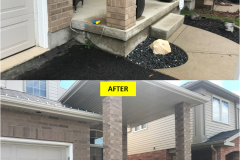 Maple-RENAISSANCE Series WARM BEIGE Spindles Railing Installation on Porch (Breslau, ON)