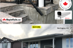 Maple-ROYAL Series [BLACK] Spindle Railing Installation on Porch (Burlington, ON)