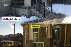 Maple-ROYAL Series [BLACK] Spindle Railing Installation on Porch & Stairs (Milton, ON)