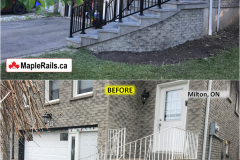 Maple-STANDARD Series [BLACK] CURVED Railing Installation on Porch & Stairs (Milton, ON)