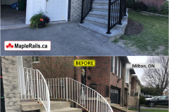 Maple-STANDARD Series [BLACK] CURVED Railing Installation on Porch & Stairs (Milton, ON)