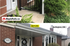 Maple-STANDARD Series [BLACK] Round-spindles Railing Installation on Porch (Burlington, ON)