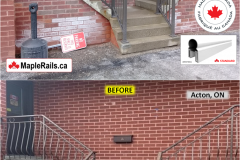 Maple-STANDARD Series [COMMERCIAL BROWN] Spindle Railing Installation on Porch & Stairs (Acton, ON)