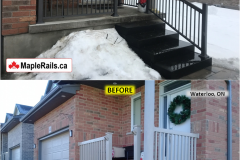 Maple-STANDARD Series [GREY] Spindle Railing Installation on Porch & Stairs (Waterloo, ON)