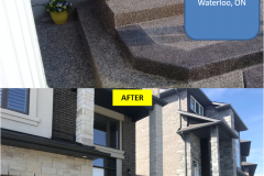 Maple-STANDARD Series WARM BEIGE Spindles Railing Installation on Porch & Stairs (Waterloo, ON)