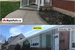 Curved Maple-STANDARD Series [WHITE] Spindle Railing Installation on Porch & Stairs (Grimsby, ON)
