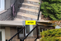 BLACK Maple STANDARD Series - Custom Aluminum Railing Installation along with Stairs & Porch Renovation (Oakville, ON)