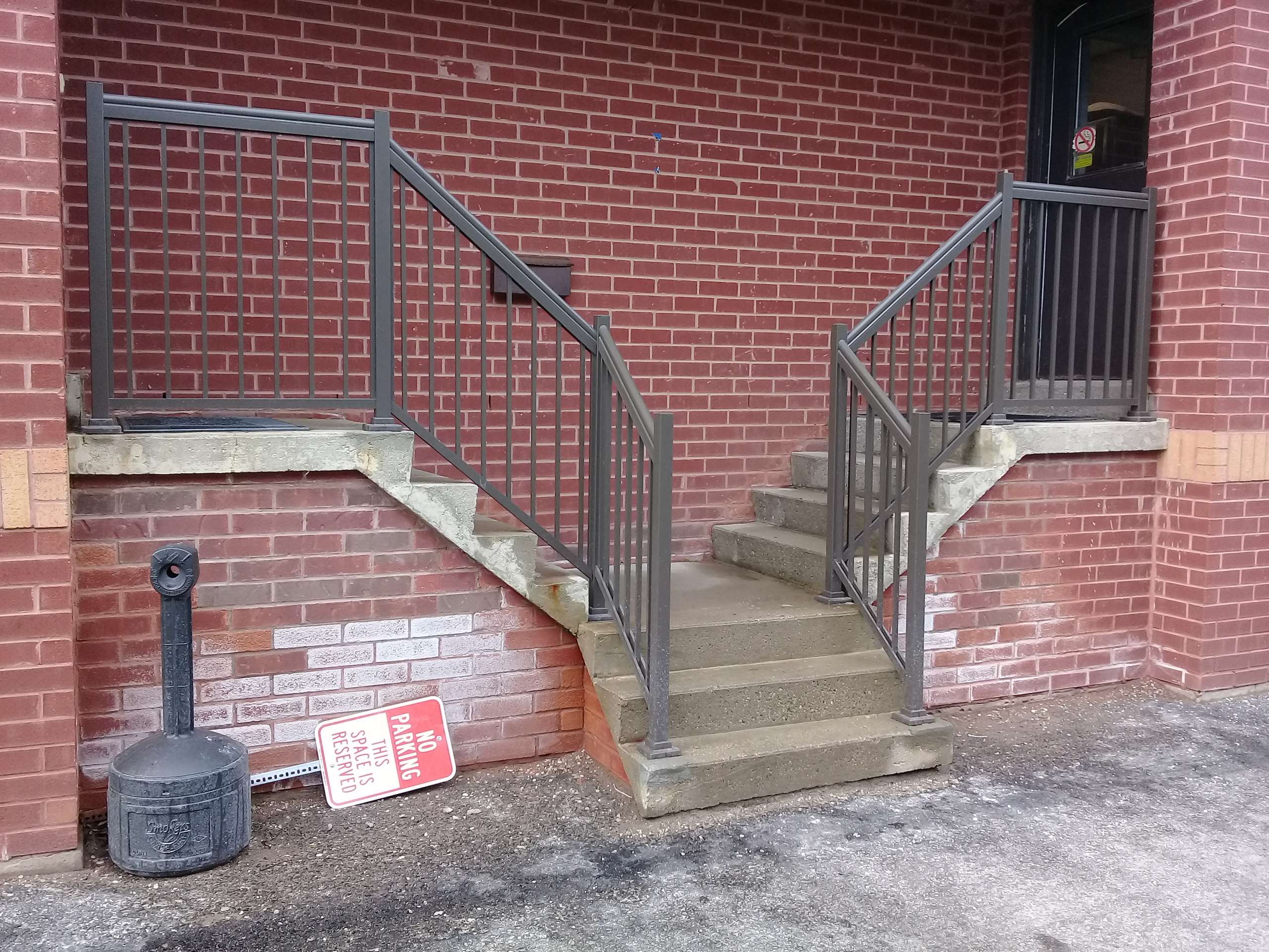 Custom Aluminum Twin Stair Railings Installation Acton, ON