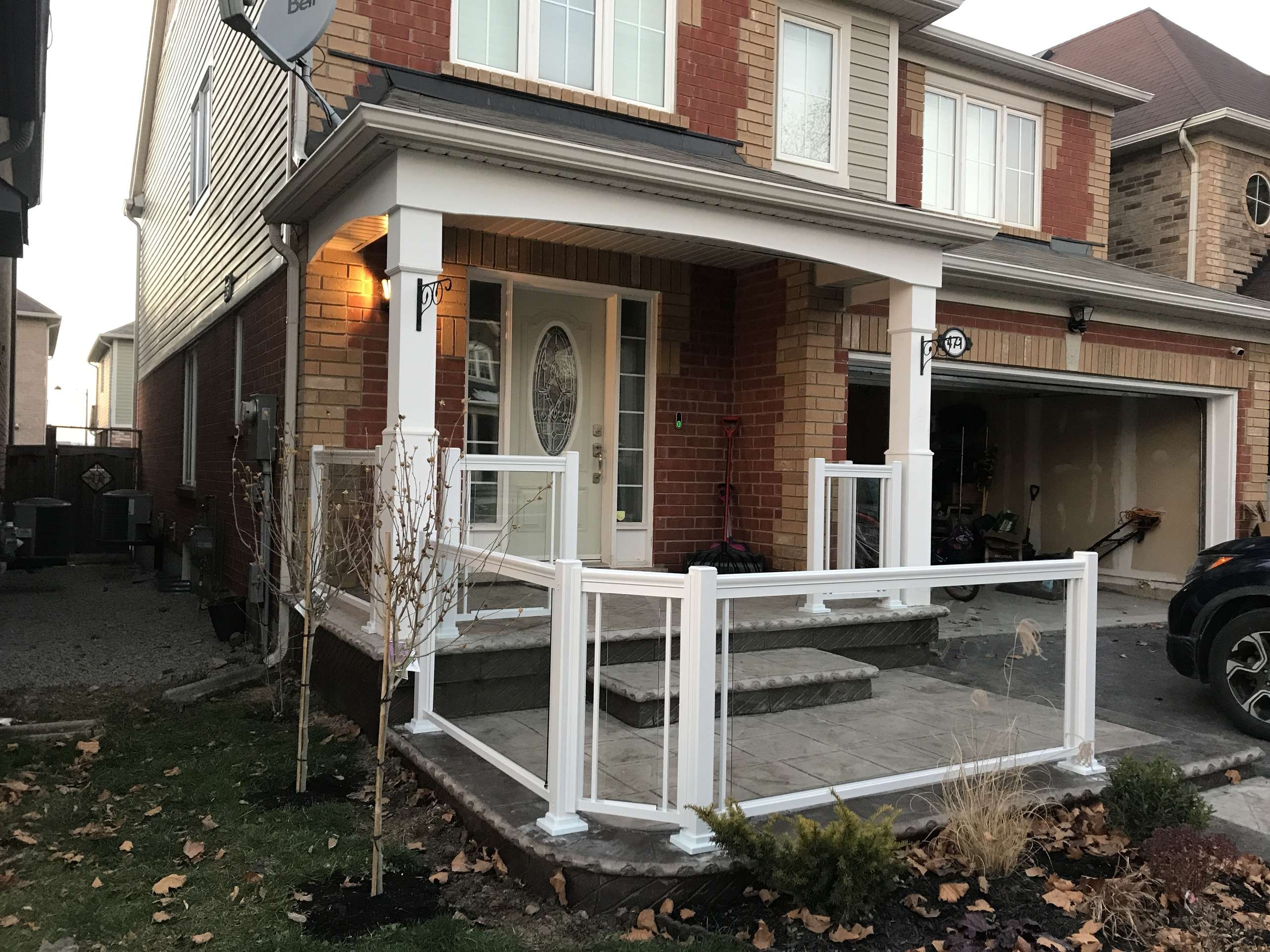 Custom Clear Glass Porch Railings Installation Acton, ON