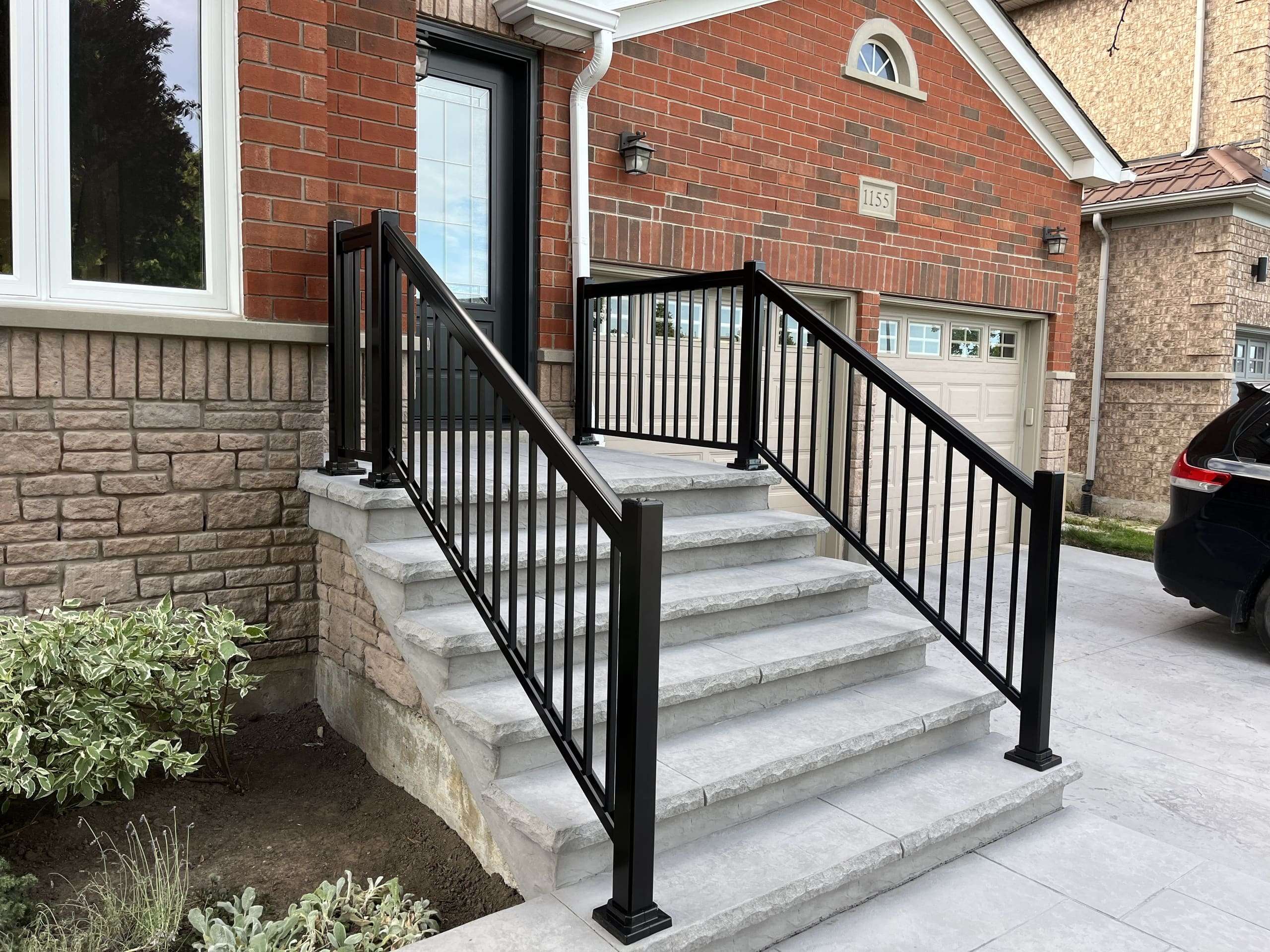 Aluminum Porch Stair Railing Installation BLACK Milton-ON