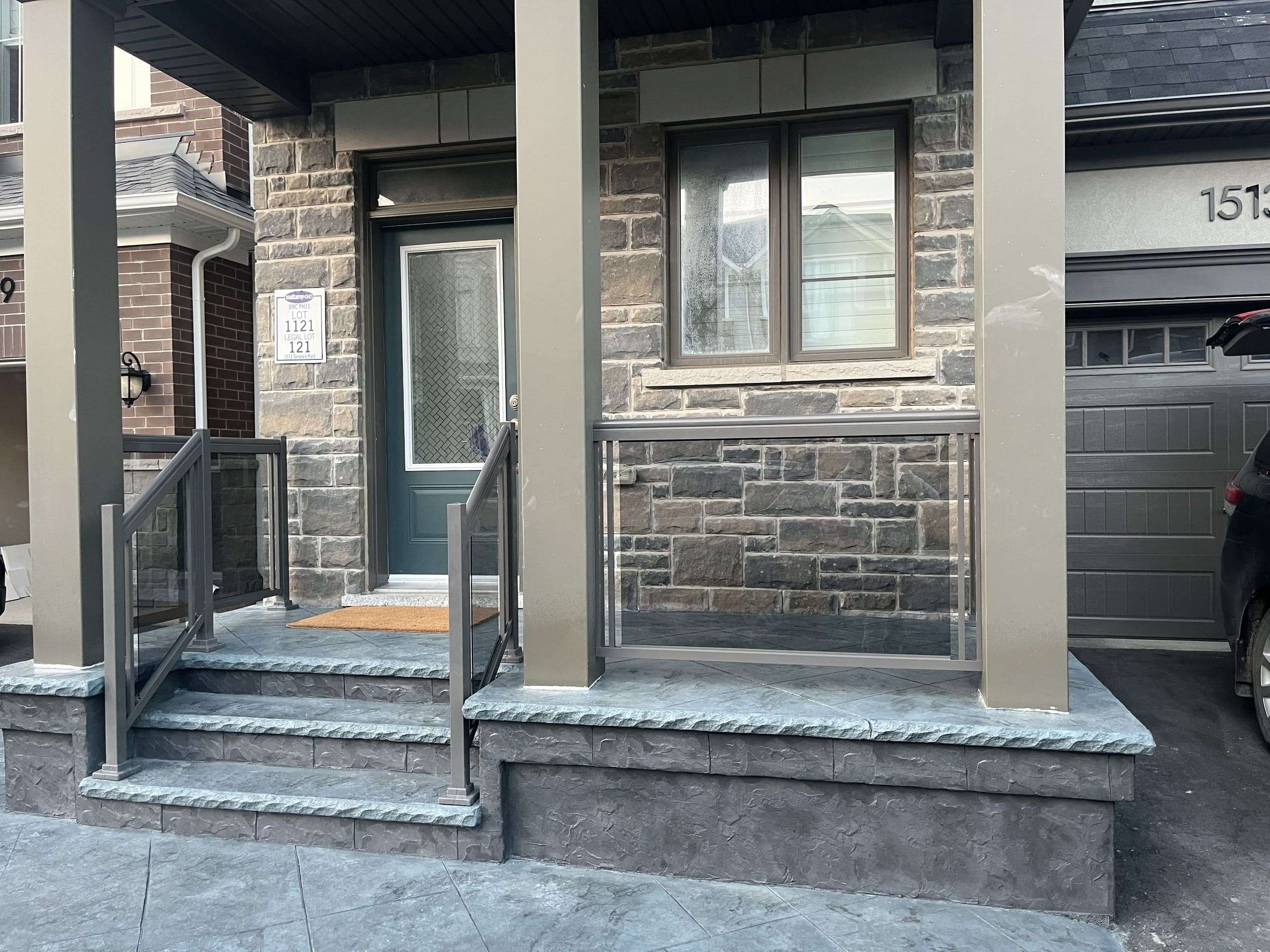 Glass Porch Stair Railings Installation Tinted Grey CLAY Milton-ON